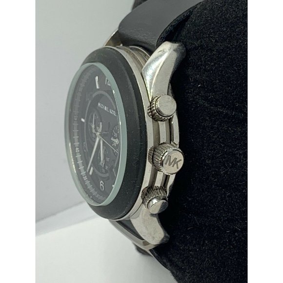 Michael Kors MK8107 Unisex Black Leather Analog Bl main image 9